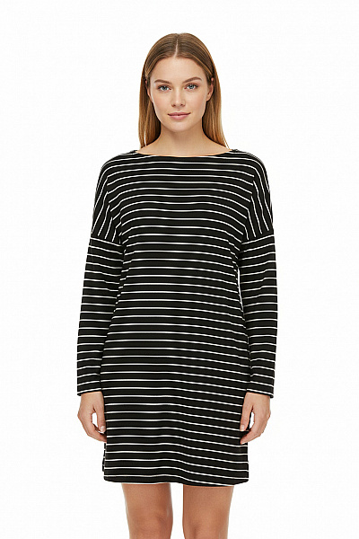 Tričkové  Šaty Černobílé