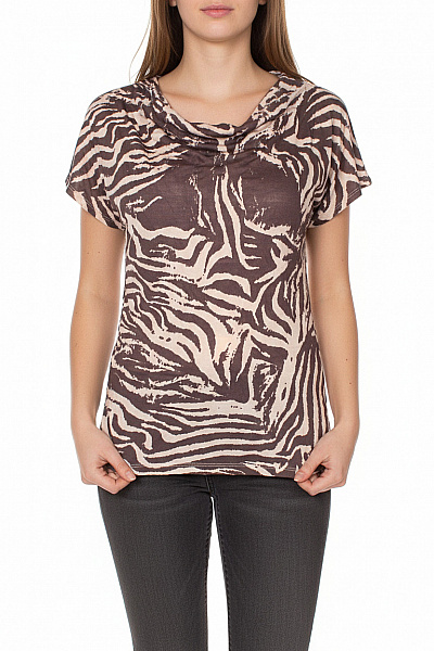 Dámské Tričko S Potiskem Hnědé Amisu Vel. M