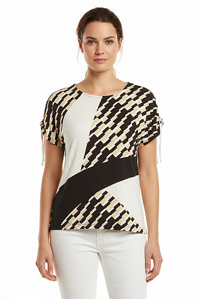 Dámské Tričko Černobílé Second Hand Vel.  40/42