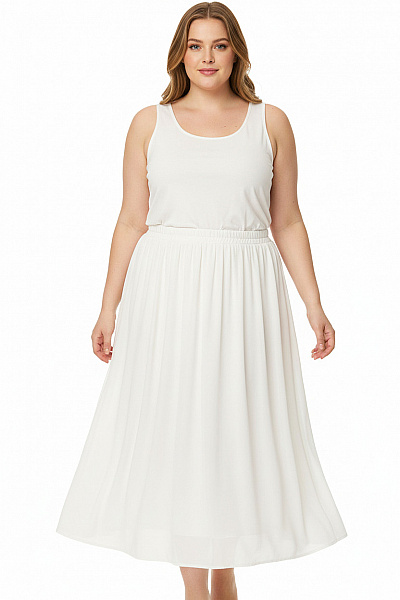 Dlouhá  Sukně Bílá Second Hand Vel. XXL