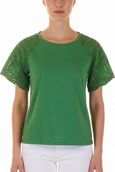 Jednoduché Dámské Tričko Zelené Orsay
