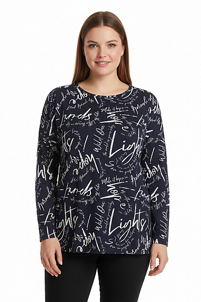 Dámské Tričko S Potiskem Modré Esmara Second Hand Vel. XL