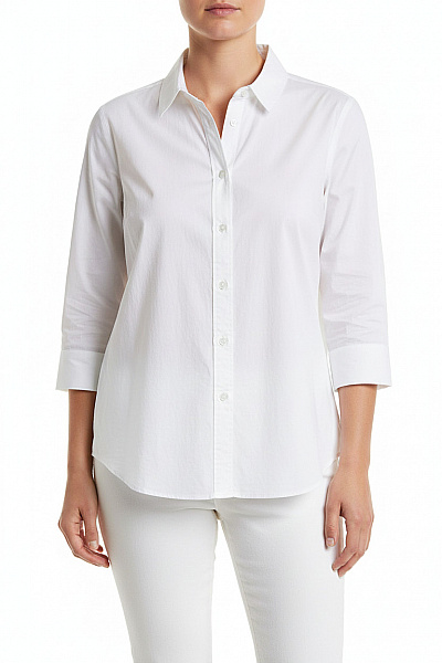 House Dámská Bavlněná Bílá Košile S Dlouhým Rukávem Ležérní Velikost XL