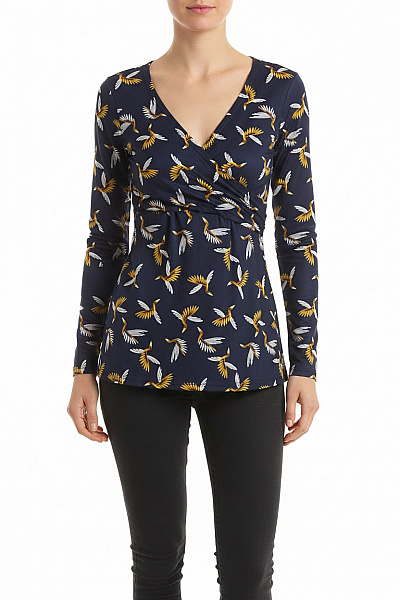 Vzorovaná  Halenka Modrá Vel. M