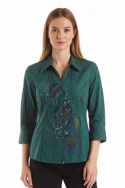 Vzorovaná Dámská Košile Zelená BONITA Vel. 38