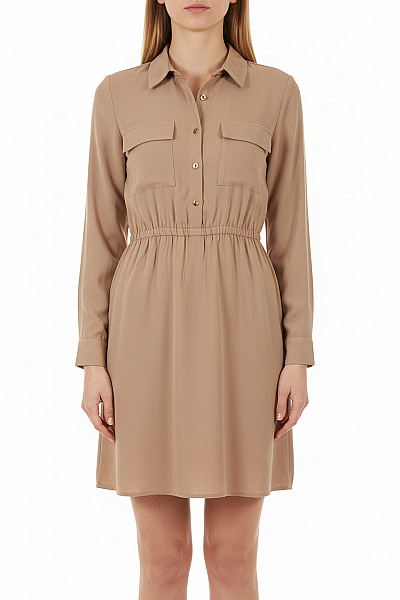 Košilové  Šaty Béžové GATE Vel. 38