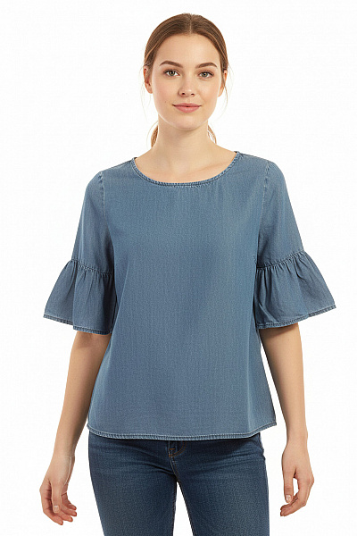 Dámské Tričko Modré VILA Vel. S