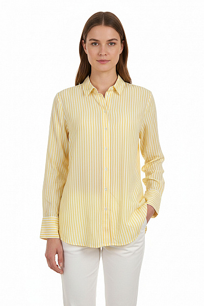TOMMY HILFIGER Dámská Pruhovaná Košile S Dlouhým Rukávem žlutá Velikost 8