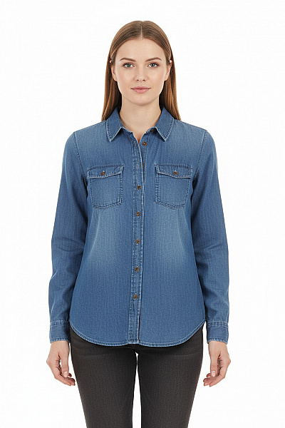 OBJECT Riflová Dámská Košile Modrá Second Hand Vel. 34