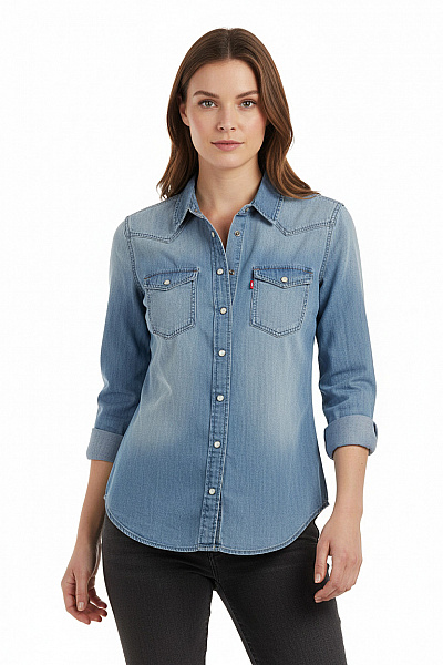 REPLAY Dámská Košile Modrá