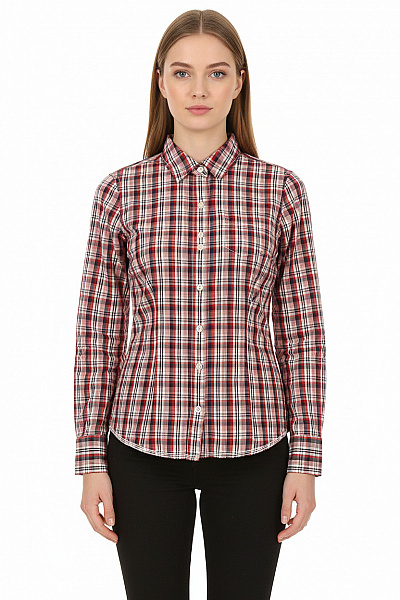 TOMMY HILFIGER Kostkovaná Dámská Košile Červená Vel. S
