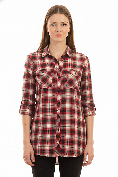 MANGO Dámská červená Kostkovaná Flanelová Košile S Dlouhým Rukávem Ležérní Vel. XS