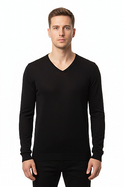 Pánský Pulovr Vlněný Černý Hugo Boss Vel. M