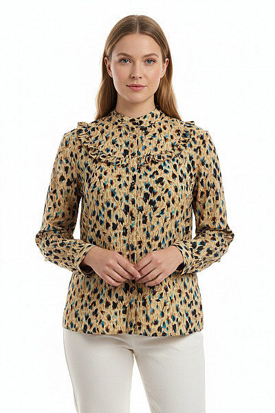 PROGETTO Vzorovaná Dámská Košile Barevná Vel. 40