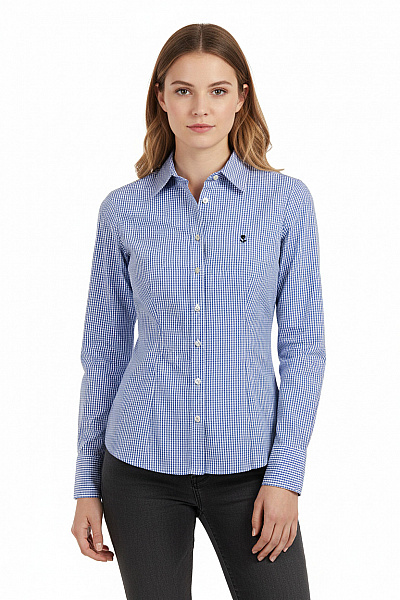 Seidensticker Kostkovaná Dámská Košile Modrá Vel. 36
