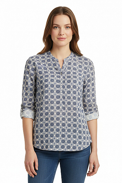 Franco Callegari Vzorovaná  Halenka Modrá Second Hand Vel. 42