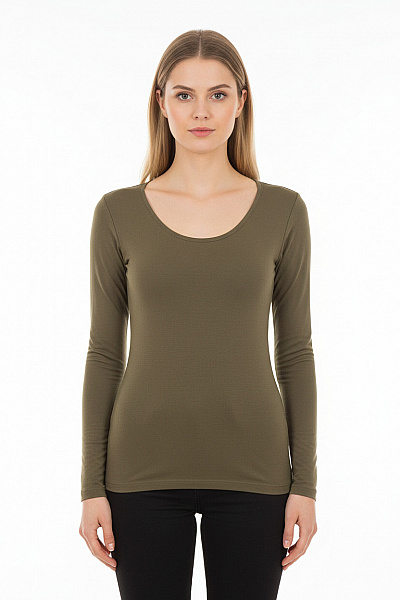 ONLY Jednoduché Dámské Tričko Khaki Vel. M