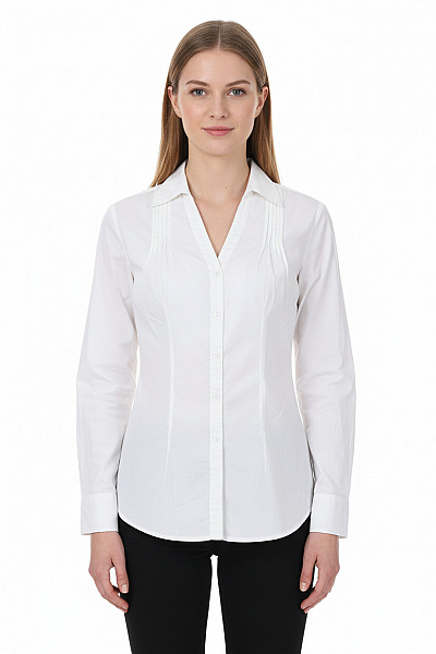 S.OLIVER Dámská Bílá Košile Dlouhý Rukáv Vypasovaná Elegantní Business Vel. 38