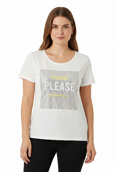 Dámské Tričko S Potiskem Bílé Street One Second Hand Vel. 42