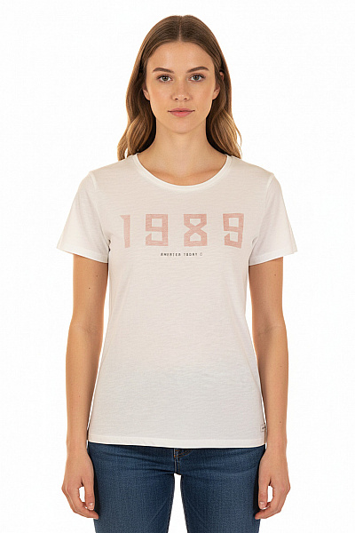 America Today Dámské Tričko Bílé Second Hand Vel. S