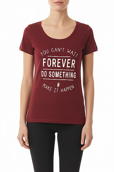 Jennyfer Dámské Tričko S Potiskem Vínová Vel. XS