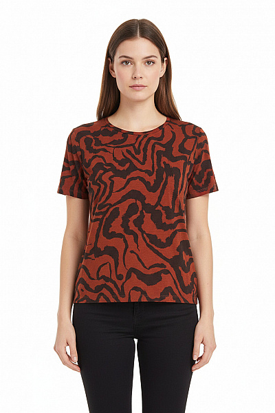 B.young Dámské Tričko S Potiskem Hnědé Second Hand Vel. M