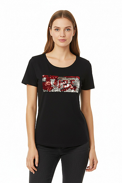 CATWALK Dámské Tričko S Potiskem Černé Vel. XS