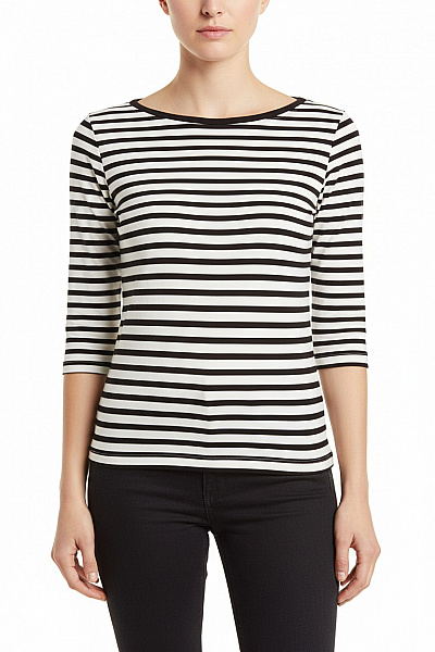 Jennyfer Dámské Tričko Černobílé Second Hand Vel. S