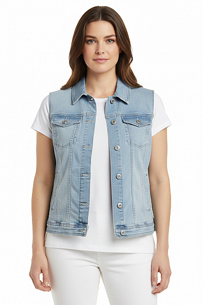 CECIL Kratká Dámská Vesta Modrá Second Hand Vel. XL