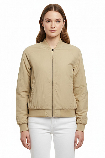 MSCH Copenhagen Dámská Béžová Bomber Přechodová Bunda Do Pasu Se Zipem Vel. M