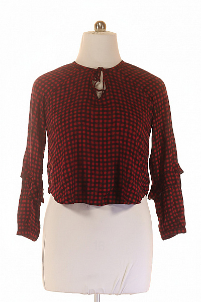 Vzorovaná  Halenka Vínová Bershka Second Hand Vel. L