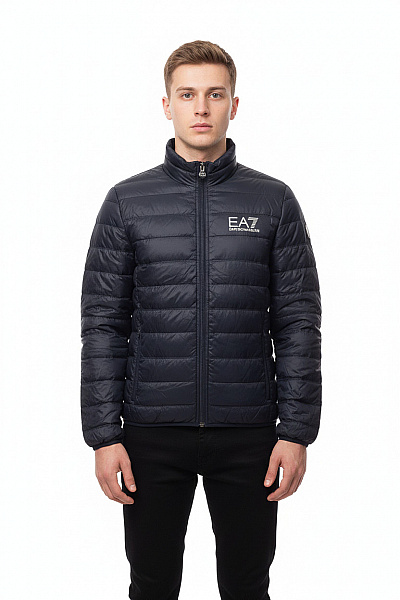 ARMANI Prošívaná Pánská Bunda Modrá Second Hand Vel. S