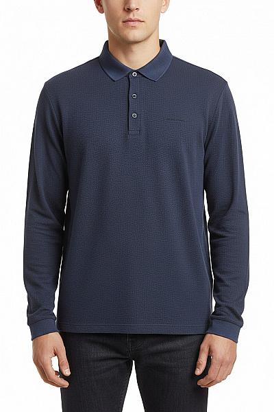 Pánské Tričko S Límečkem Modré PIERRE CARDIN Vel. XL