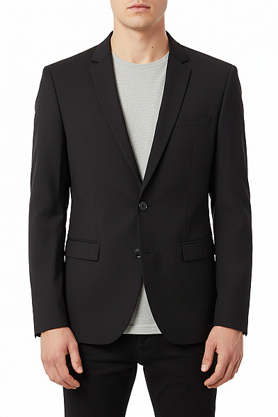 Společenské Pánské Sako Vlněné Modré Hugo Boss