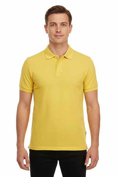 Pánské Tričko S Límečkem Žluté Crone Second Hand Vel. L