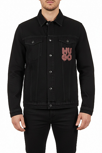 Pánská Přechodné Bundy Černá Hugo Boss Second Hand Vel. XL