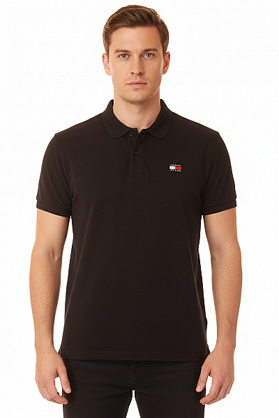 Pánské Tričko S Límečkem Černé TOMMY HILFIGER Vel. XL