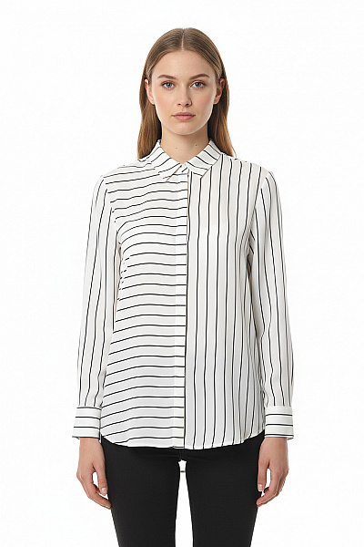 S.OLIVER Vzorovaná Dámská Košile Bílá Vel. 34