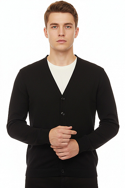 Pánský Svetr Vlněný Černý MAERZ