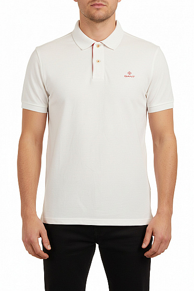 GANT Pánské Tričko S Límečkem Bílé Second Hand Vel. M