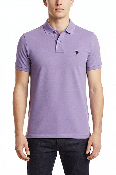 U.S.POLO ASSN. Pánské Tričko S Límečkem Fialové Vel. XS