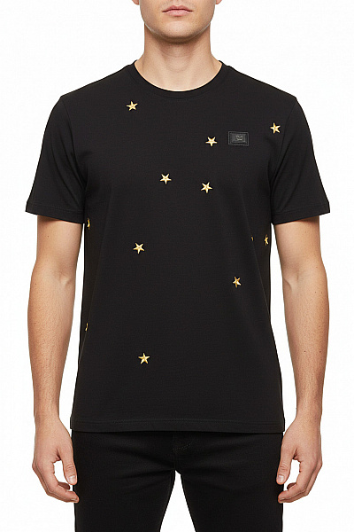 VERSACE Pánské Tričko S Potiskem Černé Second Hand Vel. XXL