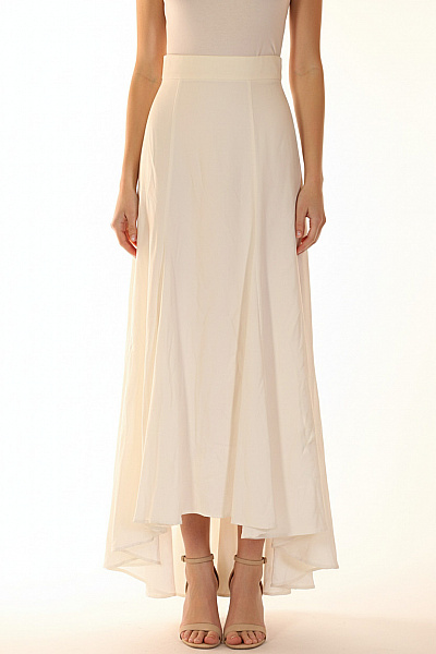 IVY & OAK Dámská Dlouhá Maxi Sukně Svatební Elegantní Bílá Splývavá Acetátová Vel. 34