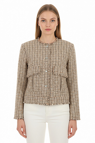 Teplé Dámské Sako Béžové S.OLIVER Second Hand Vel. 36