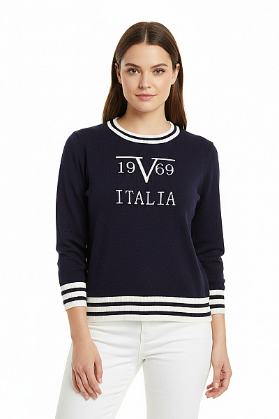 Dámský Pulovr Modrý VERSACE Vel. XL