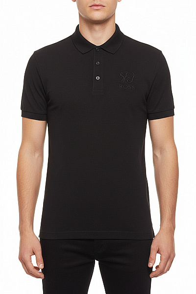 Pánské Tričko S Límečkem Černé Hugo Boss Vel. XS