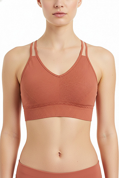 Dámská Oranžová Sportovní Podprsenka žebrovaná Velikost XS