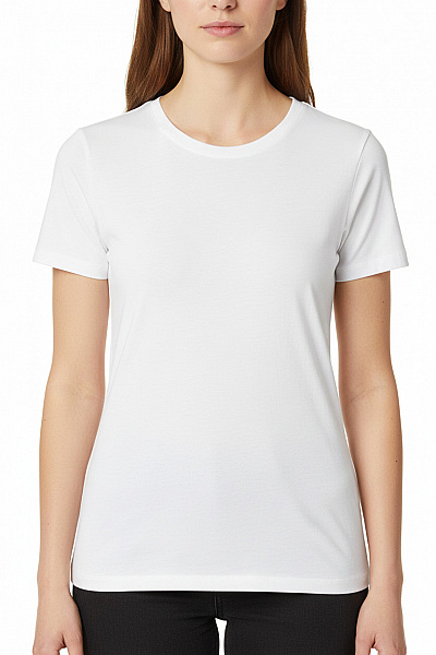 Jednoduché Dámské Tričko S Krátkým Rukávem Bavlněné Bílé 