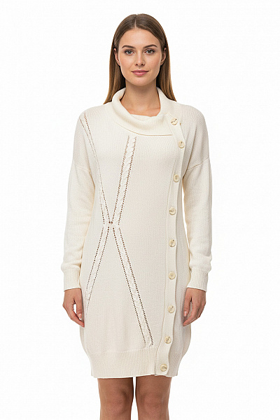 OBJECT  Šaty Pletené Bílé Second Hand Vel. M