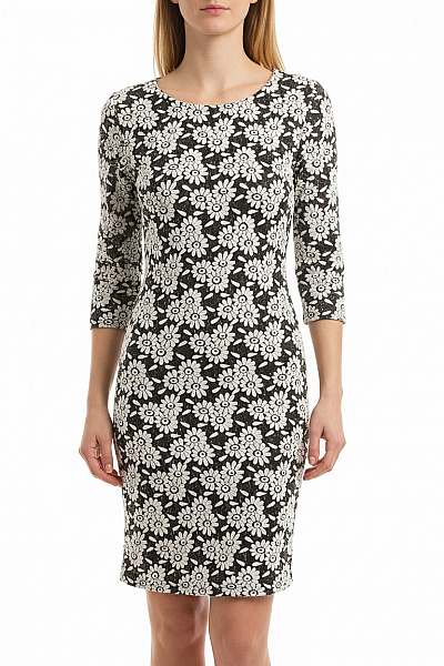  Šaty S Květinovým Potiskem Černobílé River Island